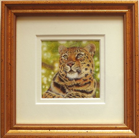 amur leopard miniature painting