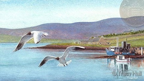 burray pier miniature painting