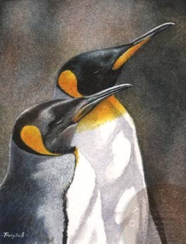 KING PENGUINS MINIATURE PAINTING