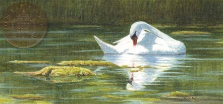 swan miniature painting