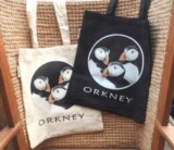 orkney puffins tote bag